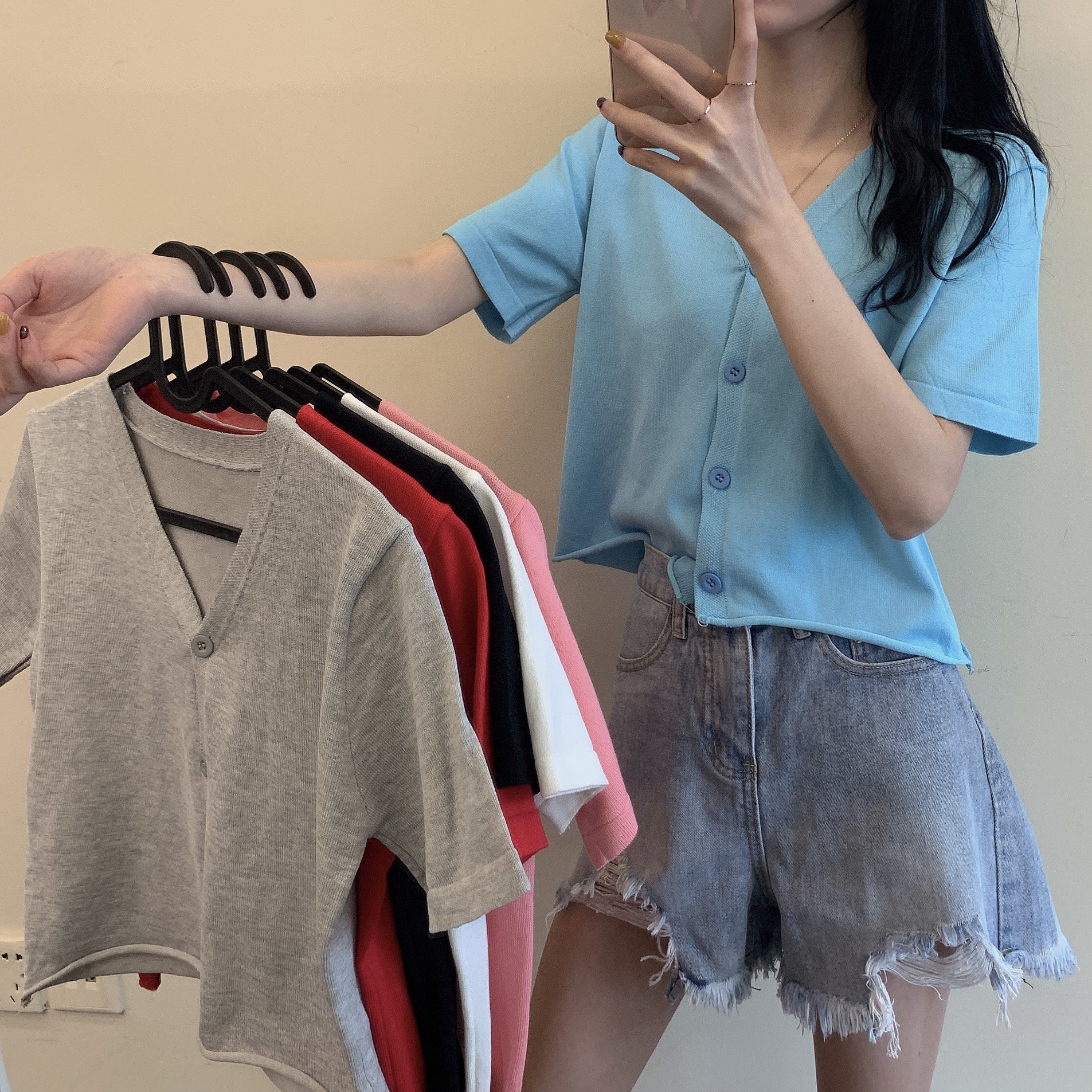 Baju import casual wanita ala korea, 2022 Crop top