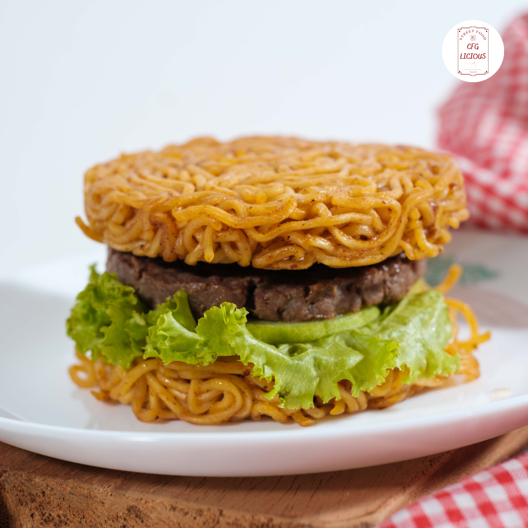 Beef Curry Ramen Burger